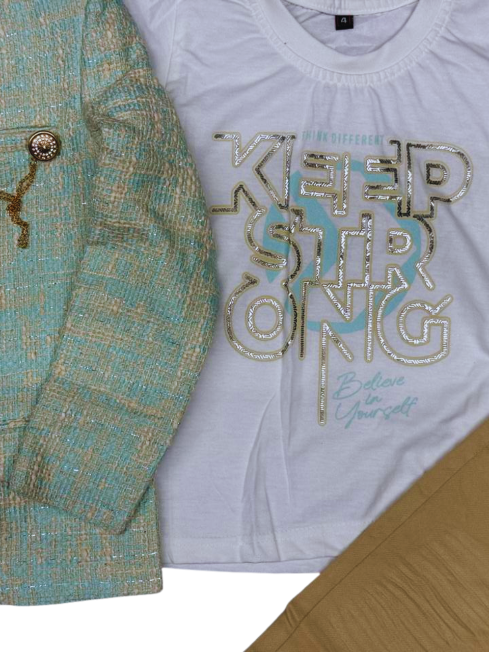 Classy blazer set with tan pants—perfect for your little prince’s special occasions!