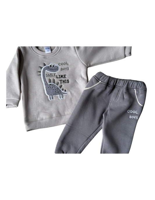 👶 Cool Boys Dino Sweatshirt &amp; Pant Set