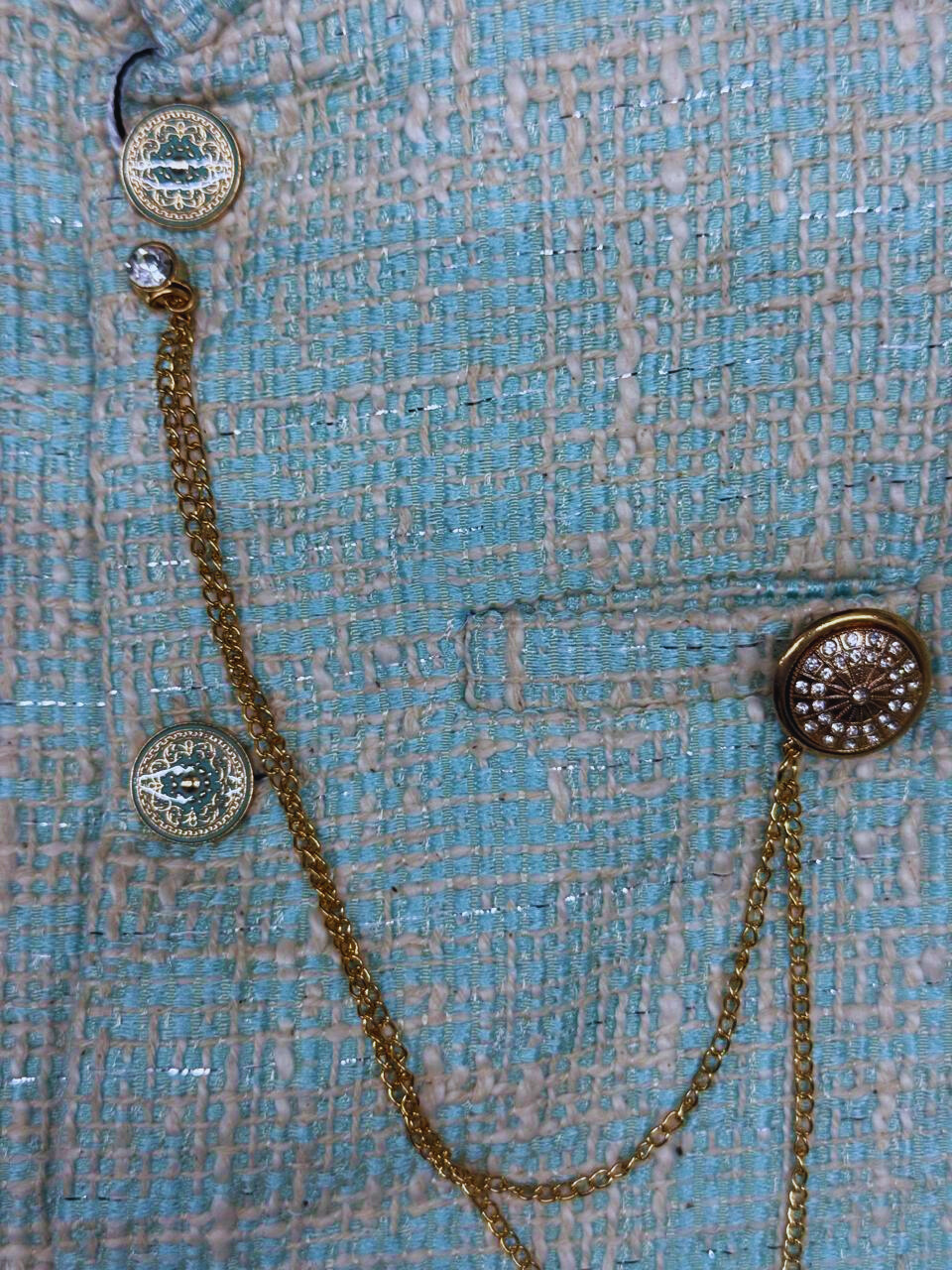 Classy blazer set with tan pants—perfect for your little prince’s special occasions!