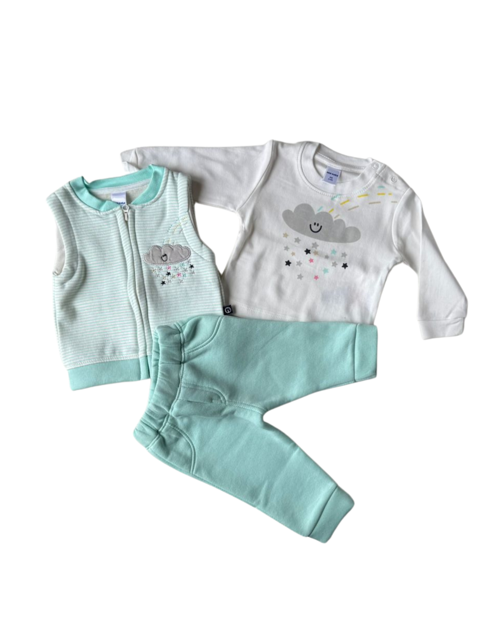 Wrap your little angel in cozy cuteness with this minty-fresh outfit set, designed for comfort and charm!