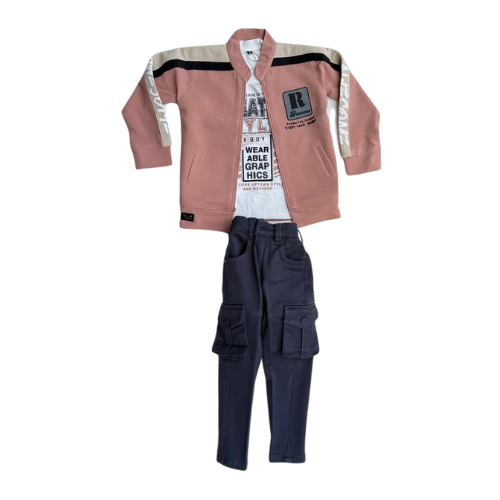 Trendy 3-piece winter outfit for boys — perfect for casual outings and everyday comfort.