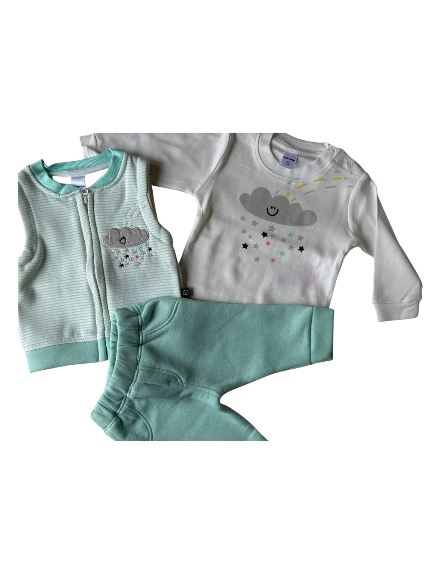 Wrap your little angel in cozy cuteness with this minty-fresh outfit set, designed for comfort and charm!