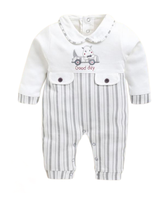 “Soft, cute, and easy – the perfect romper for your baby’s good day!”