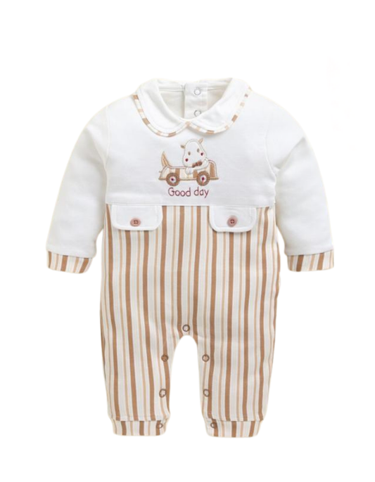 “Soft, cute, and easy – the perfect romper for your baby’s good day!”