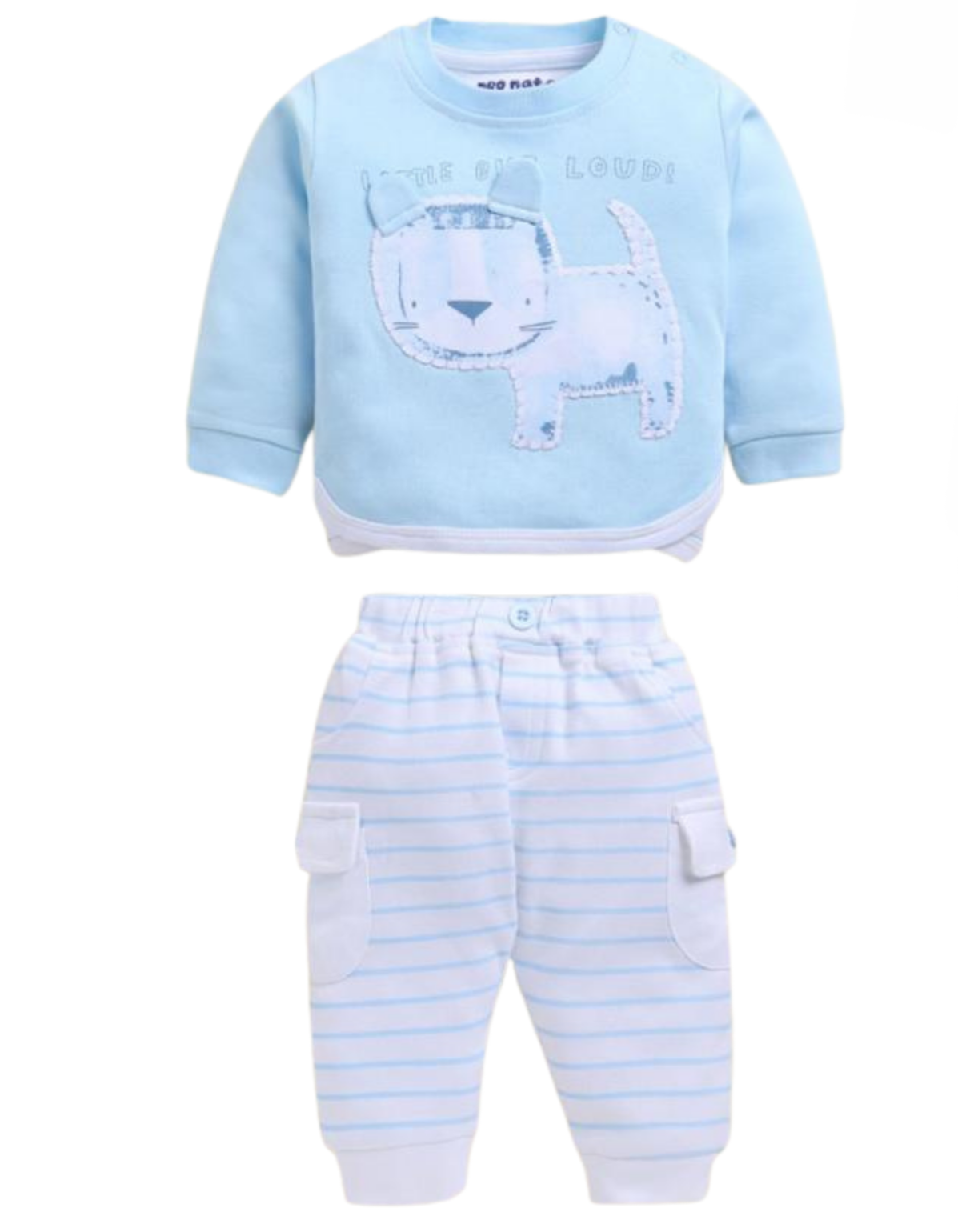 🍼 Baby Lion 2-Piece Outfit – Beige &amp; White
