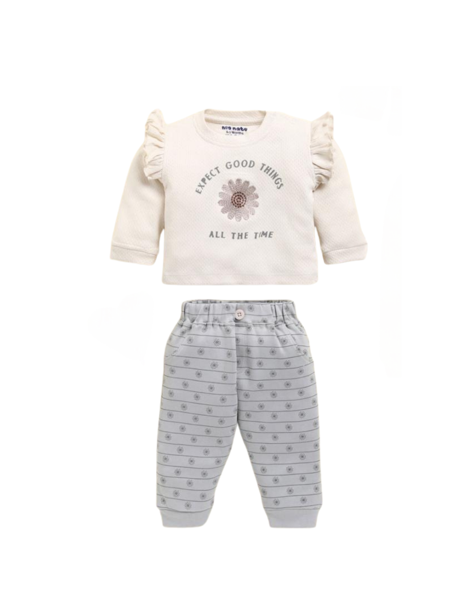 “Give your baby girl the perfect blend of style, comfort, and cuteness with this premium cotton outfit set.”