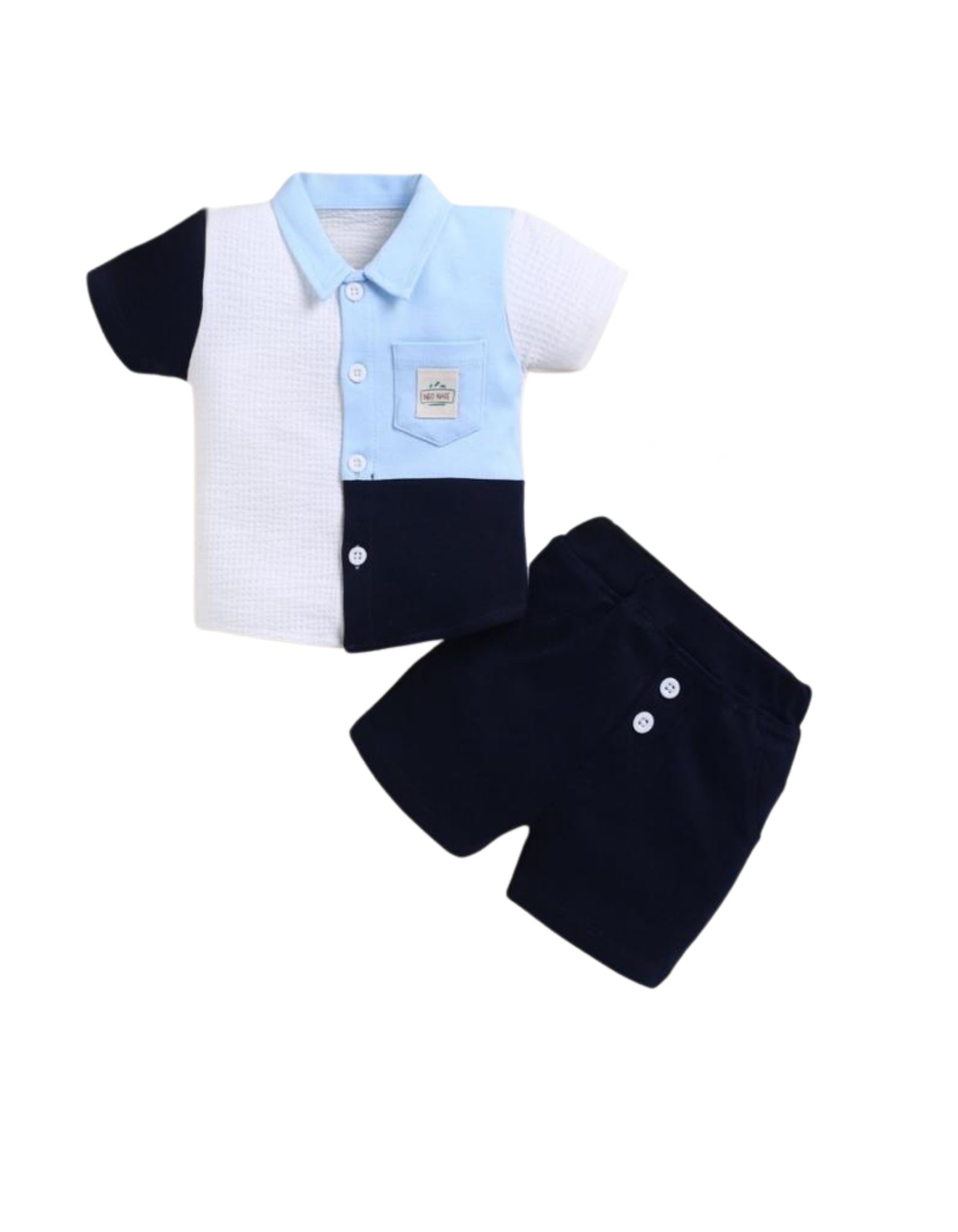 👕 Baby Boys’ Smart Summer Set – Shirt & Shorts Combo