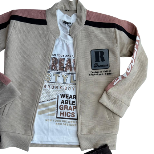 Trendy 3-piece winter outfit for boys — perfect for casual outings and everyday comfort.