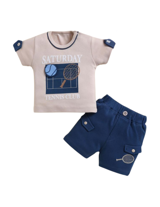 Baby Boys’ Sporty Tennis Club Outfit (2-Piece Set)