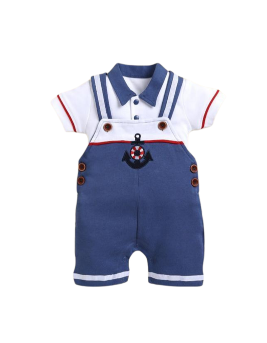 "Elegant sailor-style baby boy romper – comfy, classy &amp; perfect for every occasion!"