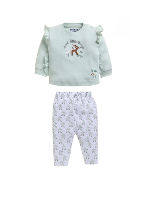 🌸 Baby Girl 2-Piece Outfit – Top &amp; Leggings Set