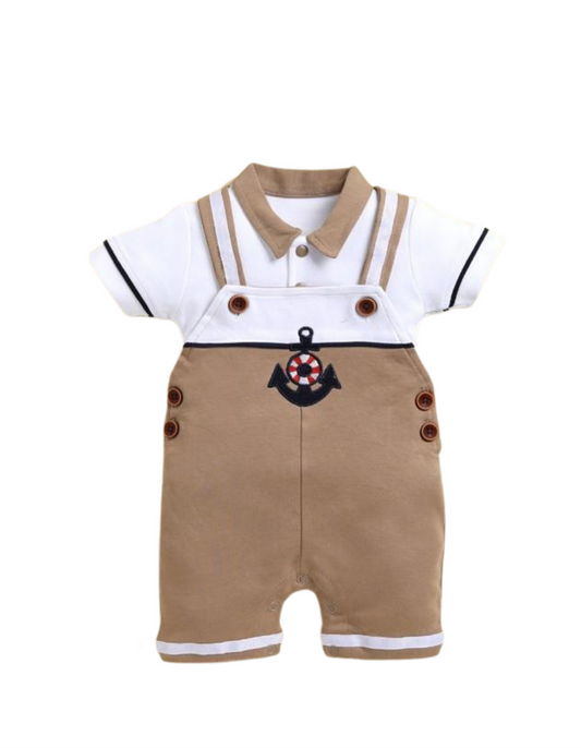 "Elegant sailor-style baby boy romper – comfy, classy &amp; perfect for every occasion!"
