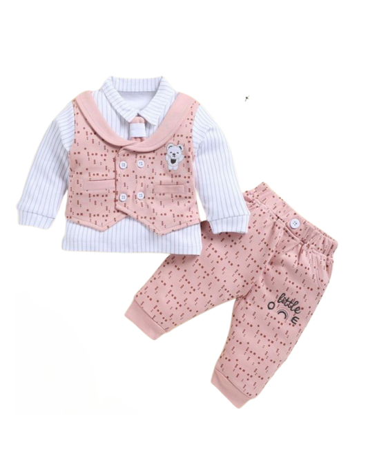 “Dress your little prince in comfort &amp; cuteness – Premium Baby Boy Outfit Set.”