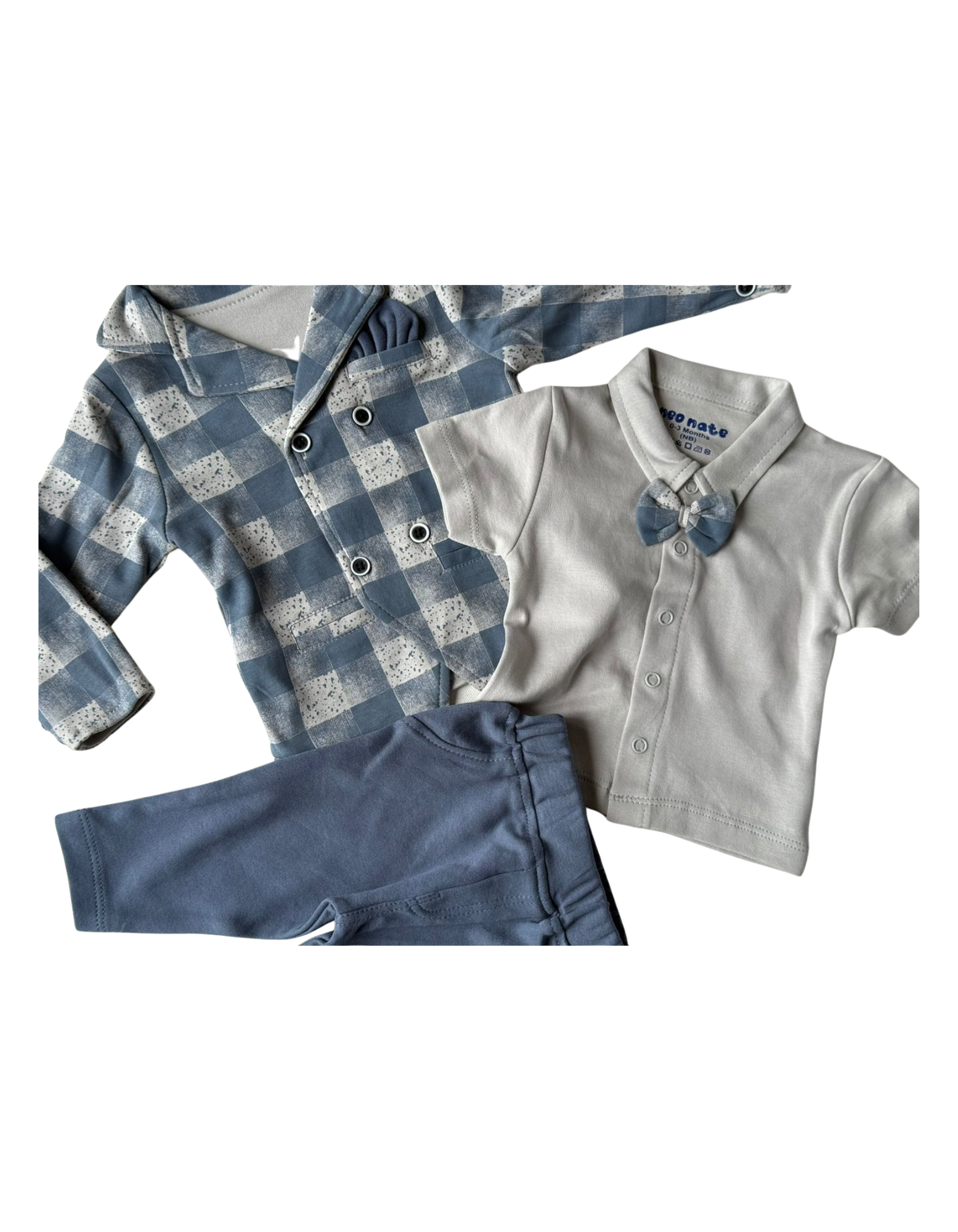 👶 Premium Baby Boy 3-Piece Outfit Set