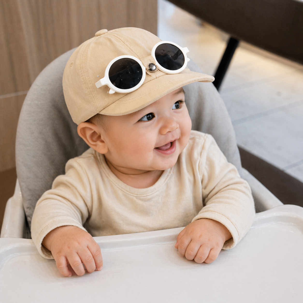 Stylish unisex Baby Cap with Attached Sunglasses