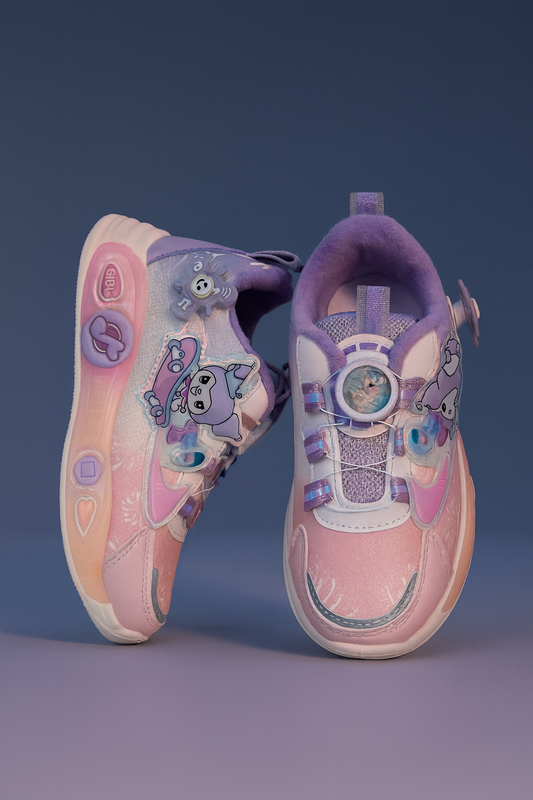 ✨ Pastel Princess Light-Up Sneakers – Lavender &amp; Pink Magic ✨