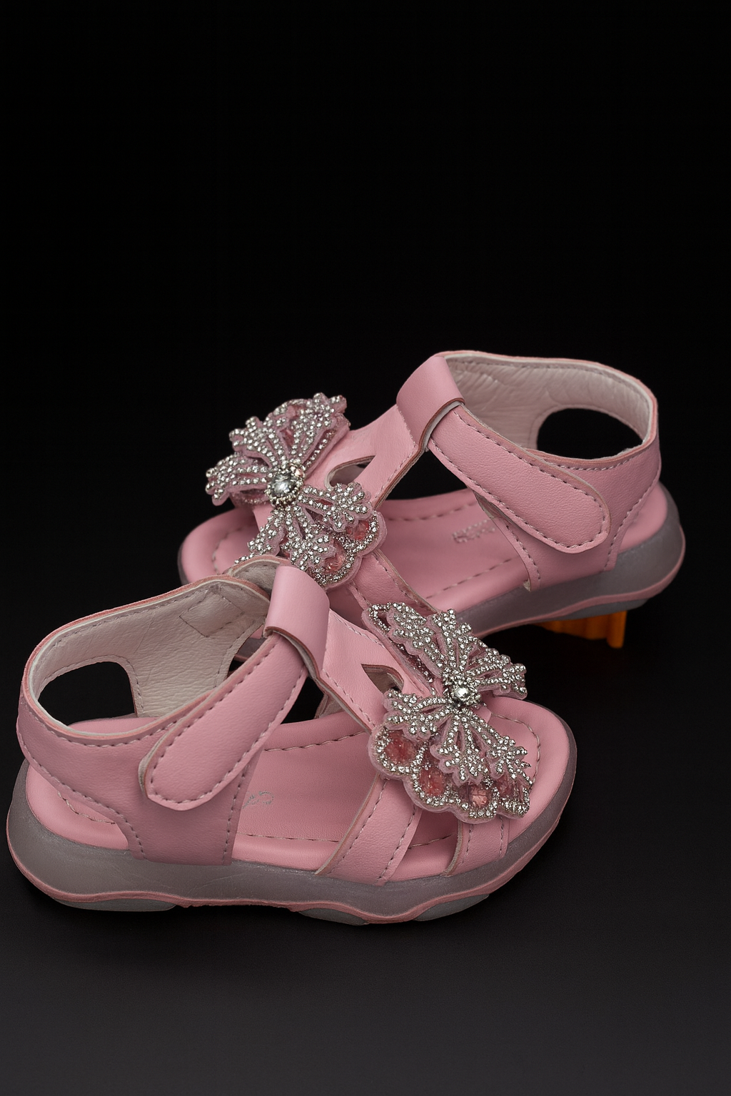 ✨ Pink Sparkle Bow Sandals – For Little Princesses ✨