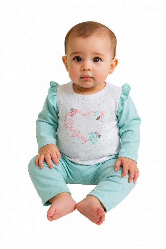 👶 Baby Girl 2-Piece Cotton Outfit – Comfort &amp; Style in One!