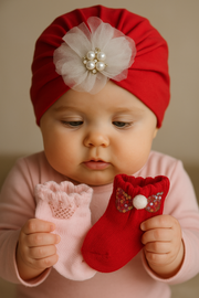 🎀 Baby Girl Gift Set – Cap &amp; Socks Combo 🎀