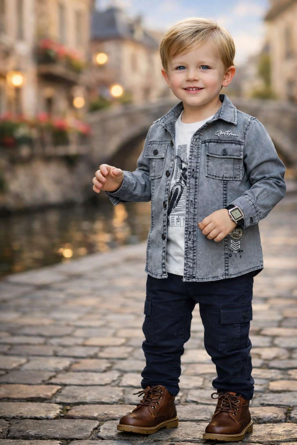 Stylish Explorer Denim Jacket Set for Boys – Premium Casual Outfit
