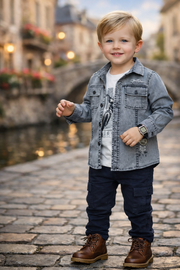 Stylish Explorer Denim Jacket Set for Boys – Premium Casual Outfit