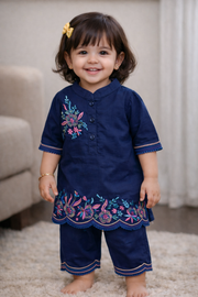 Embroidered Baby Girl Kurti Set | Soft Cotton 2-Piece Outfit