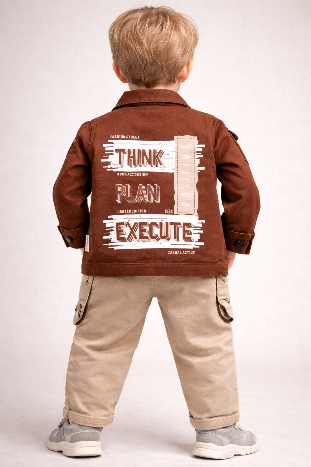 Stylish Baby Boy Jacket & Cargo Pant Set (3-pcs set)