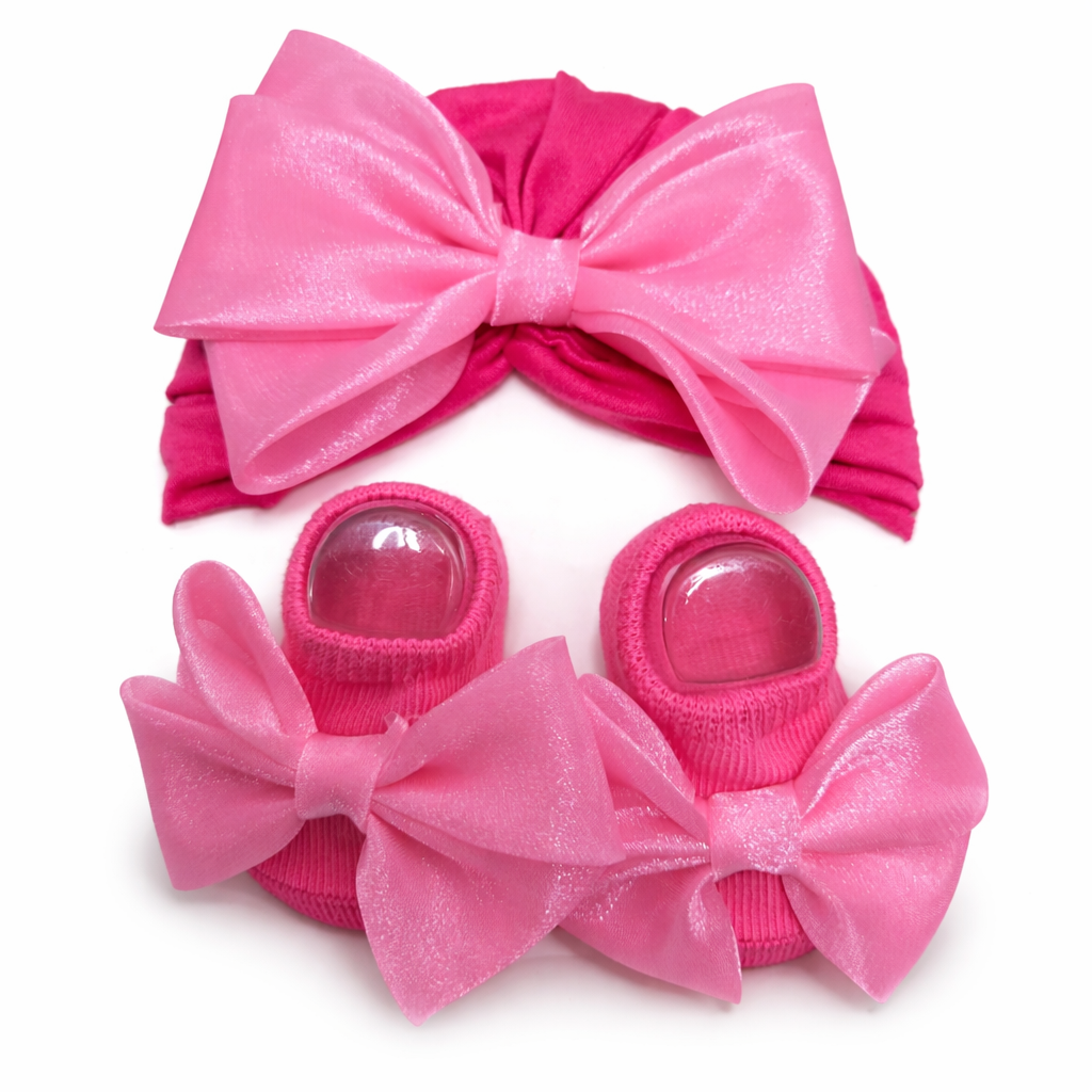Elegant Baby Headband & Booties Combo Set