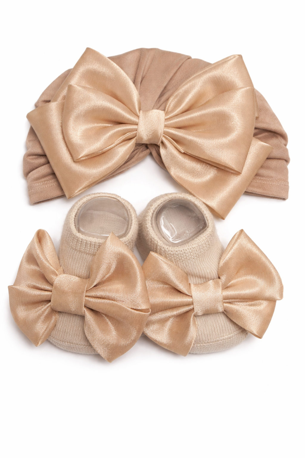 Elegant Baby Headband & Booties Combo Set