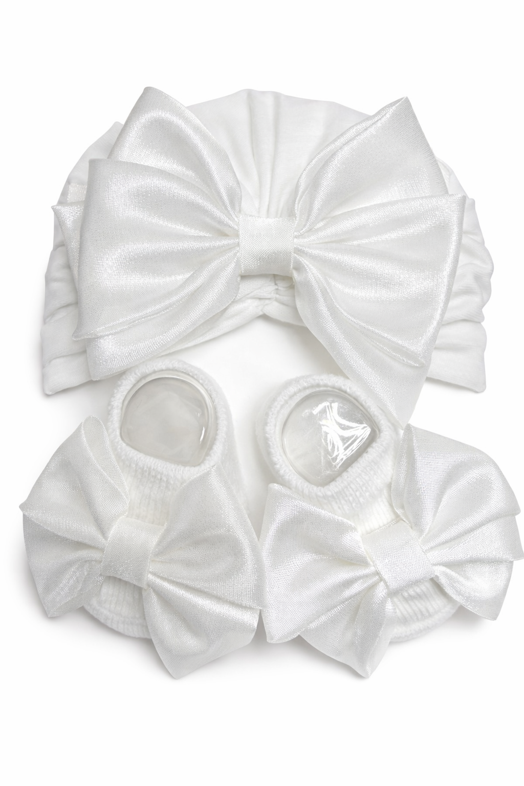 Elegant Baby Headband & Booties Combo Set