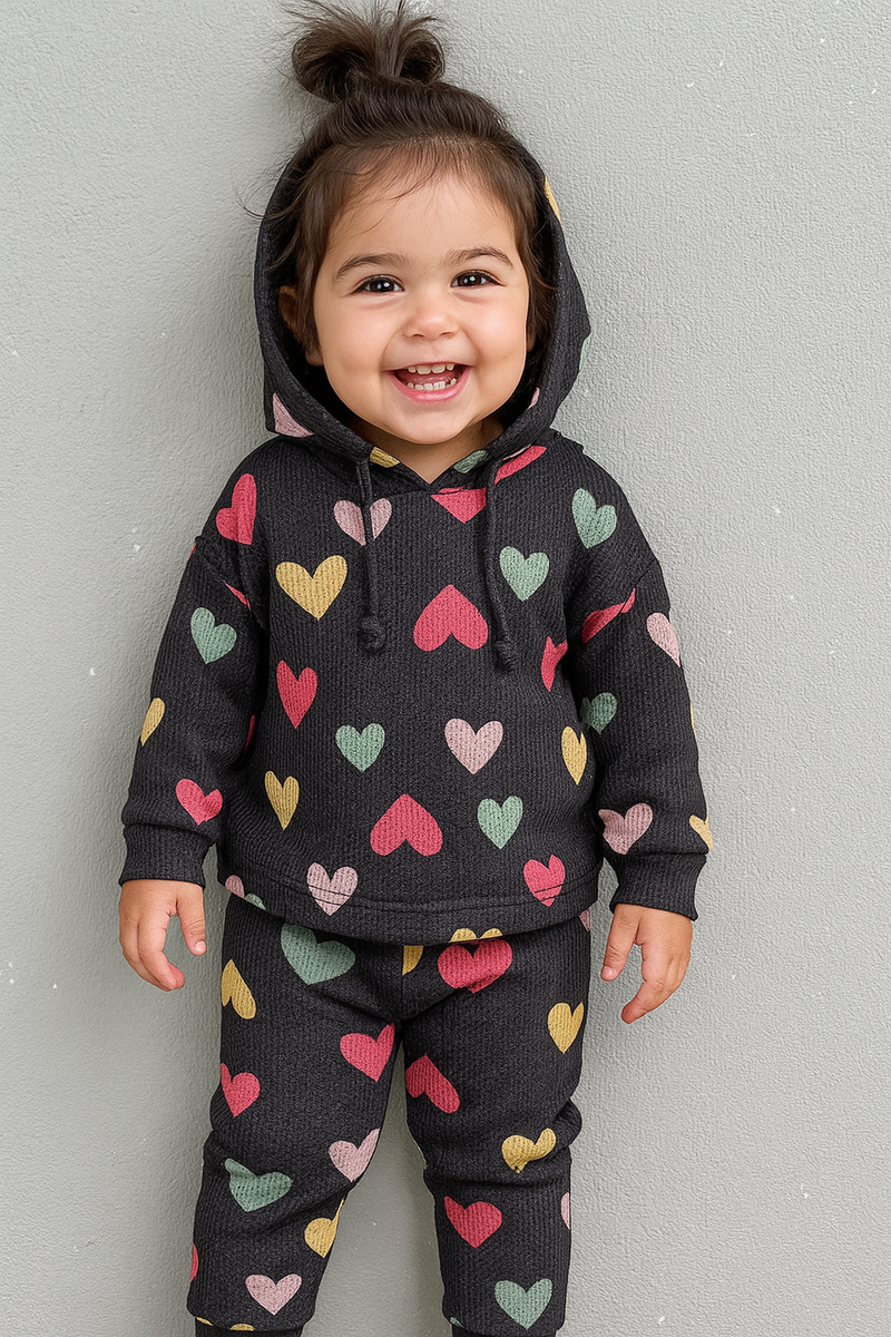 Sweetheart Hoodie &amp; Jogger Set – Charcoal Love-zoom-