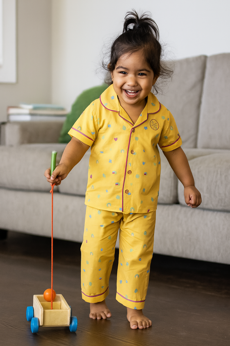 Sunny Dreams Yellow Pajama Set-zoom-