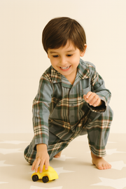 Cozy Plaid Pajama Set for Boys – 100% Cotton Comfort
