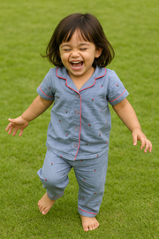 Cherry Pop Chambray Night Suit