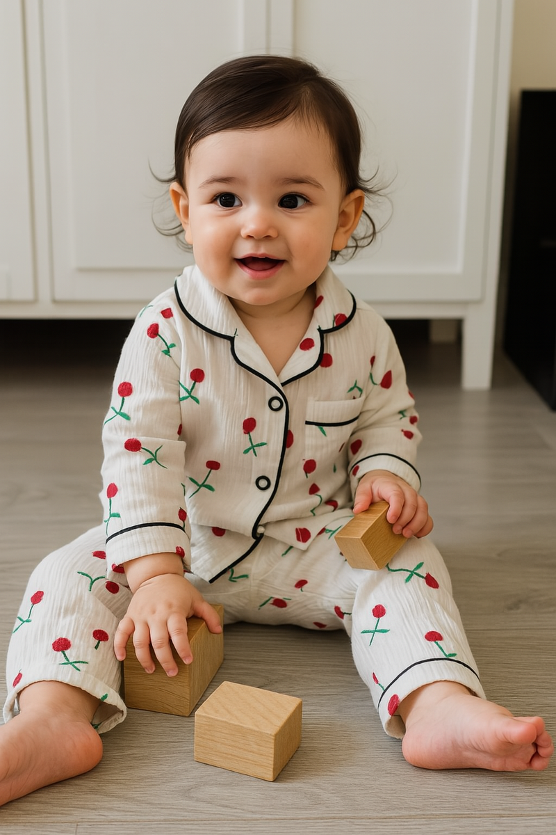 Cherry Pop Cotton Pajama Set-zoom-