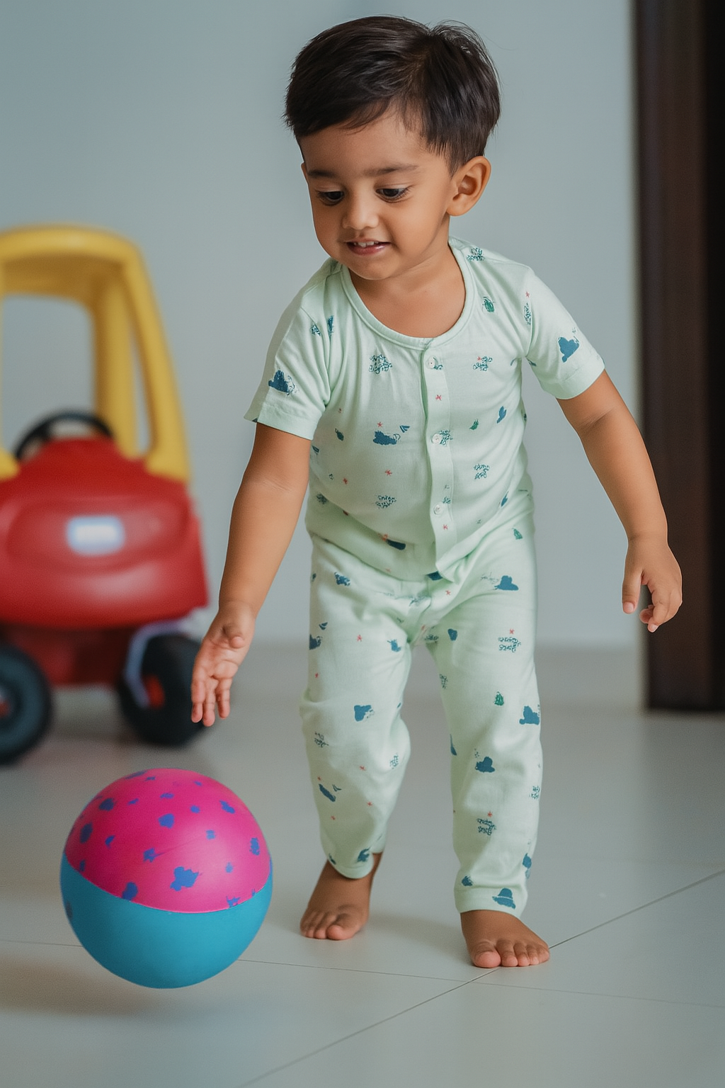 Sweet Dreams Pajama Set – Mint Cloud Print-zoom-1