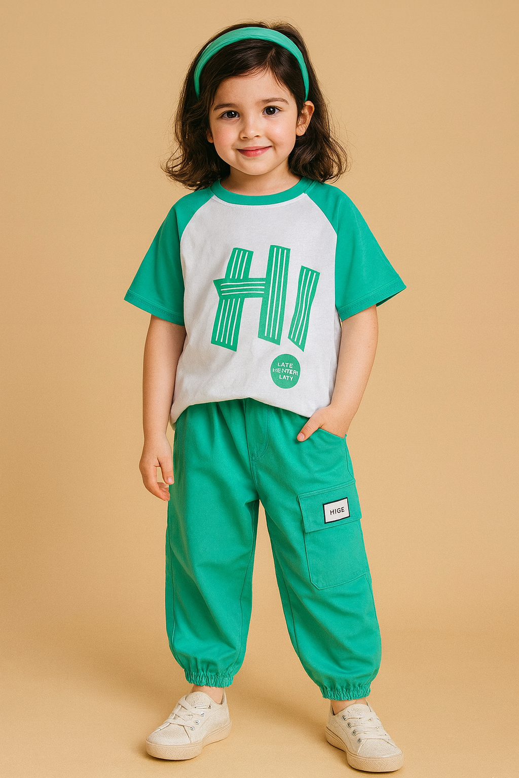 🧒 Boys’ Trendy 2-Piece Set – “HI” Design (Summer Collection)