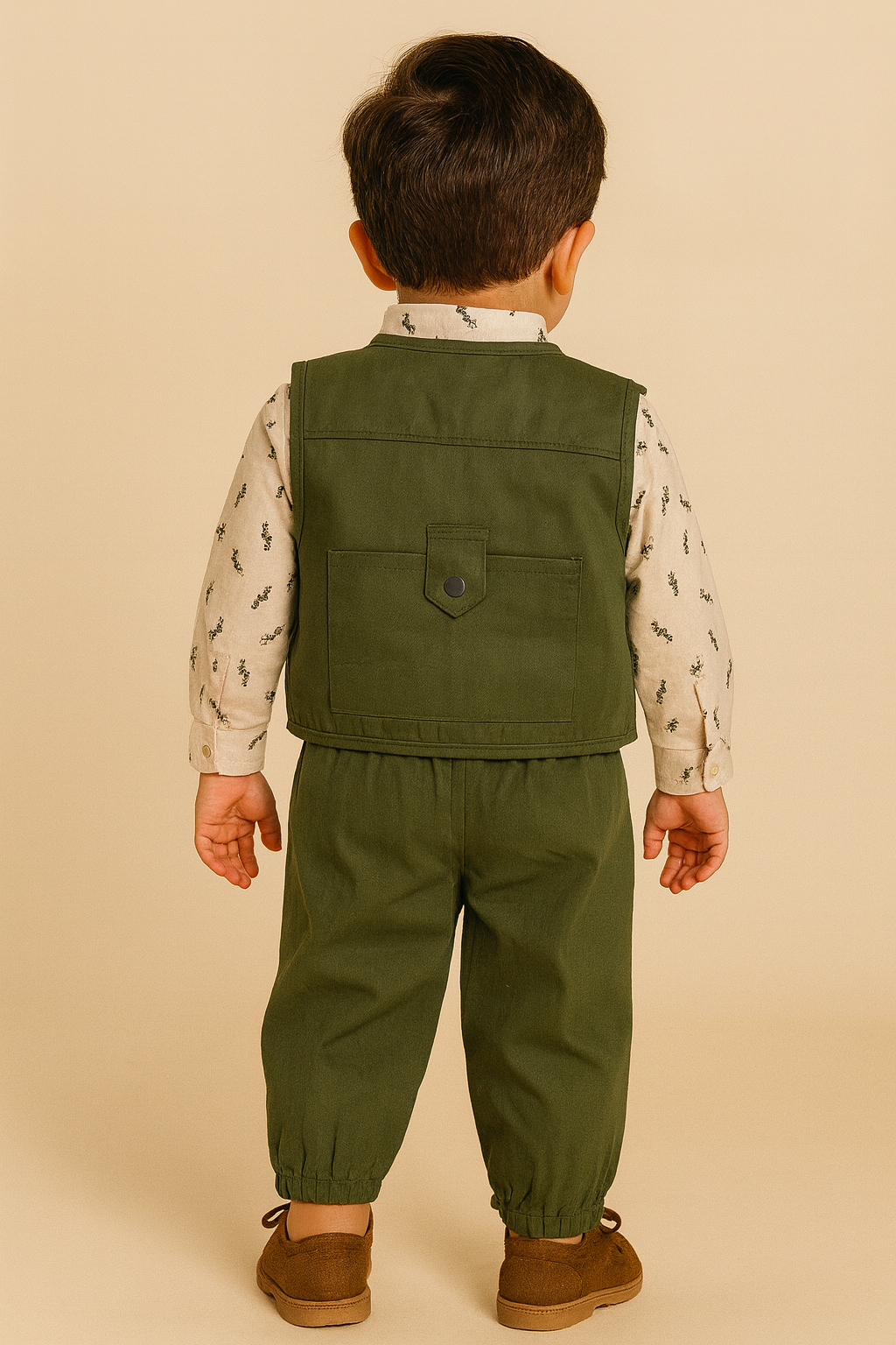 👕 Stylish Boys’ 3-Piece Outfit Set (Vest, Shirt & Pants)