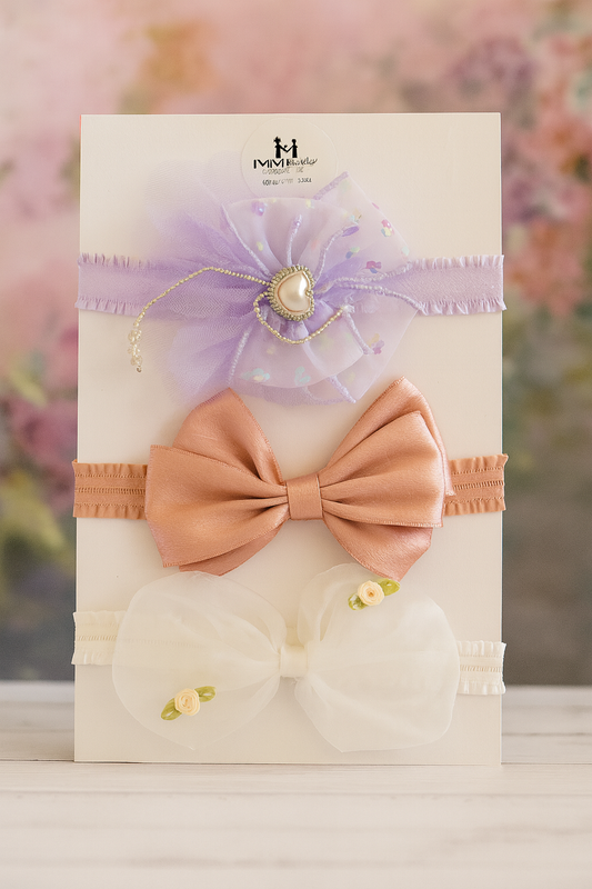 🌸 Mini Me Kidz Premium Baby Headband Set (Pack of 3)