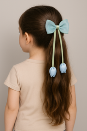 🌸 Pastel Tulip Bow Hair Accessories 🌸[set of 6 clips]