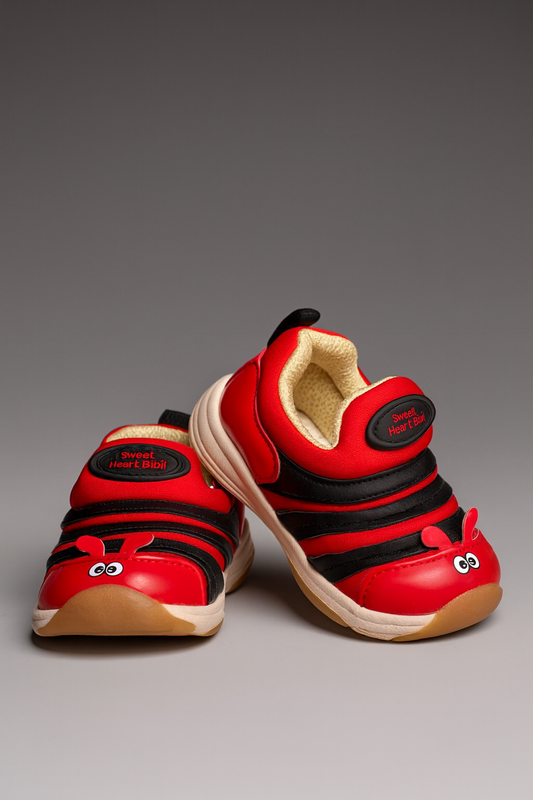 Sweet Heart Bibi Baby Shoes – Red & Black