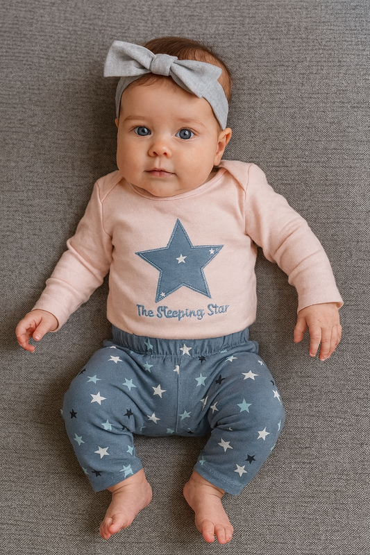 🌙Baby Girl Starry Nightwear Set – “The Sleeping Star”