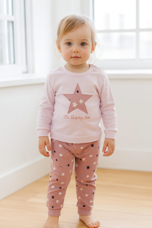 🌙Baby Girl Starry Nightwear Set – “The Sleeping Star”