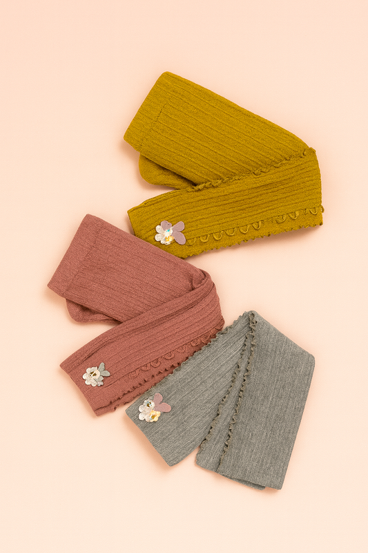 🌸 Mini Me Kidz – Premium Knitted Stockings for Girls