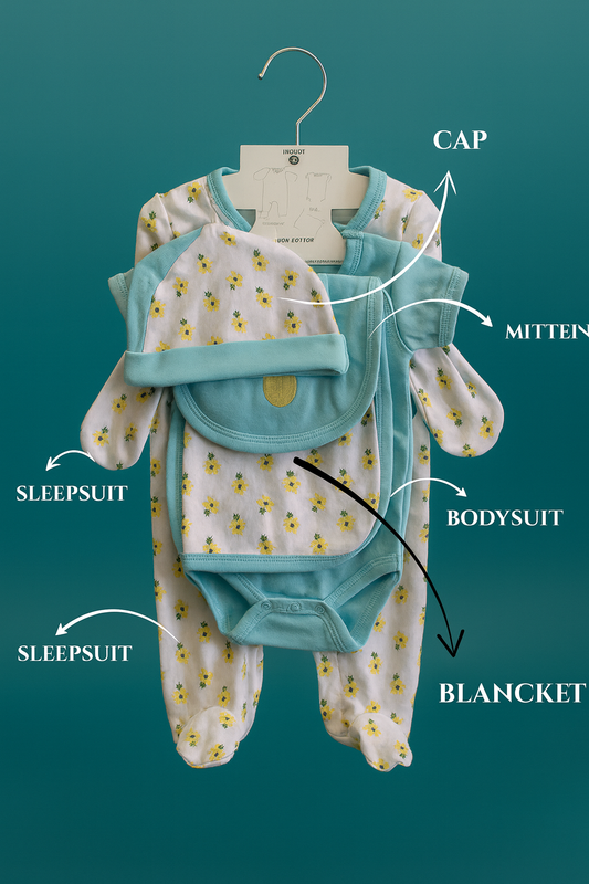 🍼 Premium Newborn Baby Clothing Gift Set – 6 Pieces