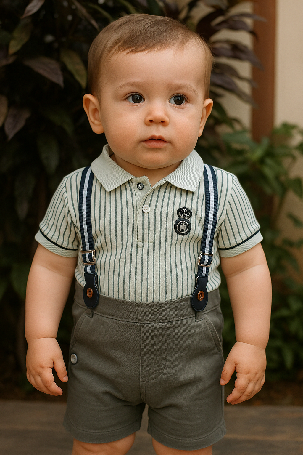 Little Royal Suspender Set – Polo & Shorts Combo
