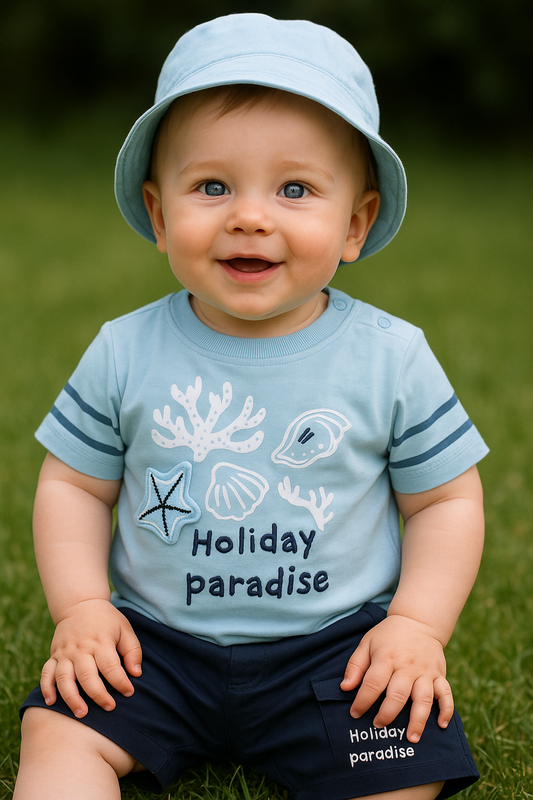 Holiday Paradise Beach Tee Set – Ocean Vibes Edition