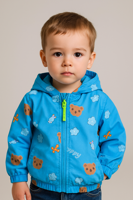 Bright Yellow Dino Print Hoodie Jacket