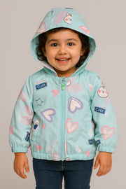 Pastel Blue "Cute Bunny" Hooded Jacket