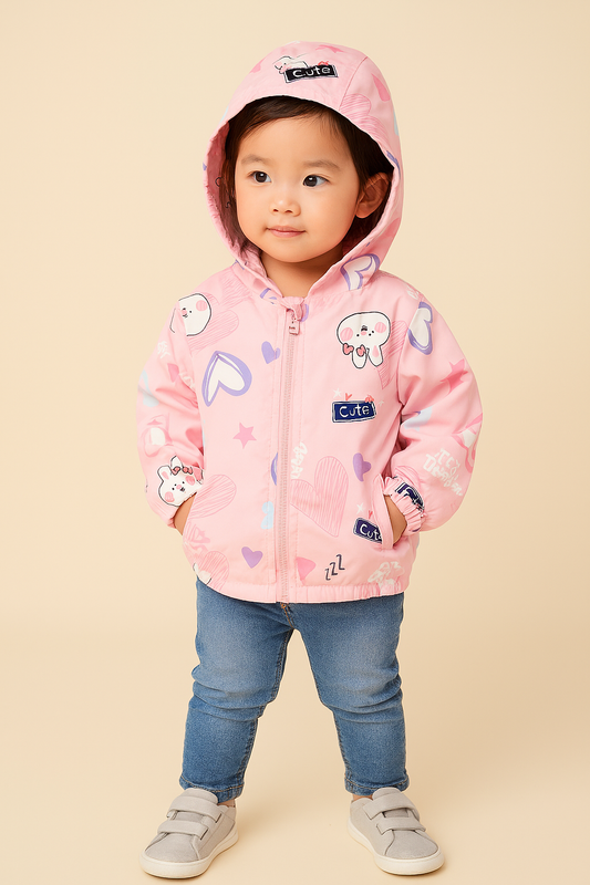 Pastel Blue "Cute Bunny" Hooded Jacket